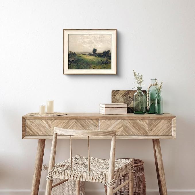 XOCUUI Vintage Landscape Unframed Canvas Wall Art, Vintage Rural Hill Prints, The Vast Grassland Classic Wall Prints Farmhouse Bathroom Office Decor - 12x16in - Image 7