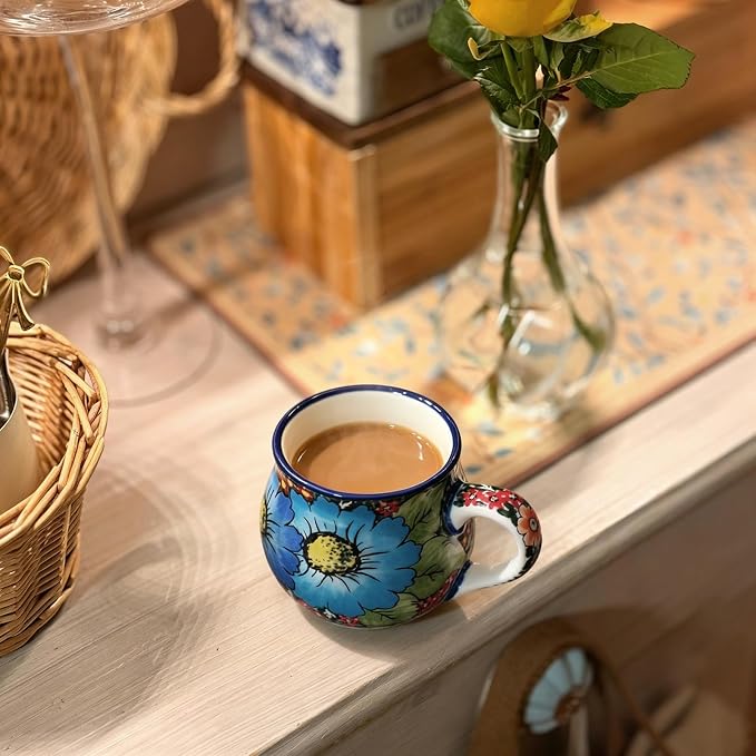 ALMA 12oz Handpainted Ceramic Coffee Mugs | Microwave & Dishwasher Safe, Ideal for Morning Coffee Tea, Home Kitchen Dining Room Display, For Home Makers & Women - Image 6