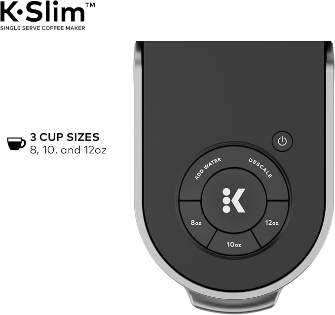 Keurig K-Slim Single Serve K-Cup Pod Coffee Maker, Multistream Technology, 3 Brew Sizes, Slim and Sleek Design, 46oz Removable Reservoir, Black | Multistream Technology, 3 Brew Sizes, Sleek Design, Removable Reservoir - Image 8