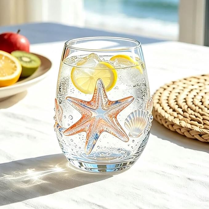 Summer Wine Glasses 100ml Handcrafted - Stemless Juice Glassware Tumbler | Cocktail Glasses for Home Kitchen Dining Birthday Holiday Wedding Party Bar Cocktail Picnic - Image 3