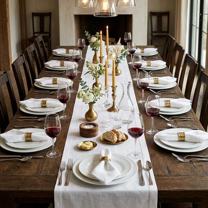Urban Villa Table Runner Cotton Heavier Quality 14x72 White - Image 3