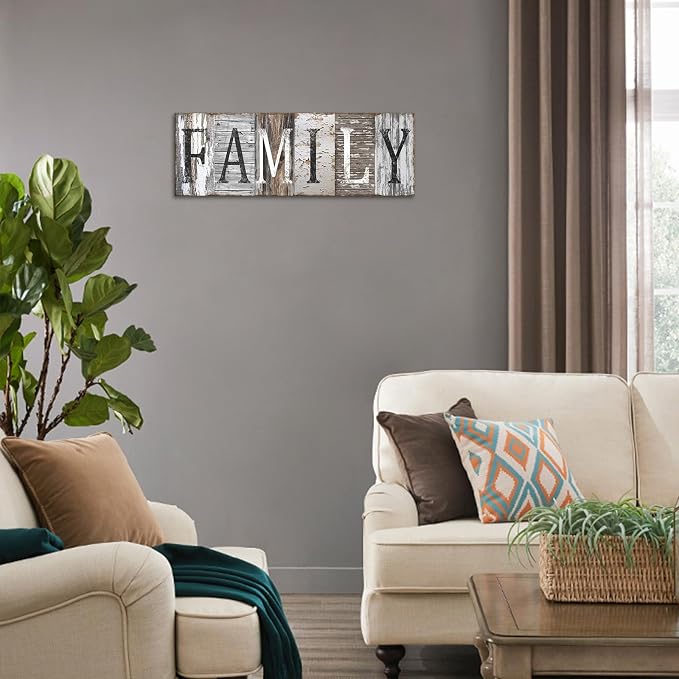 Pinetree Art Quotes Wall Art Decor, Family Decorative Signs Inspirational Motto Canvas Prints (With Solid Wood Inner Frame) (Family, 6 x 17 inch) - Image 5