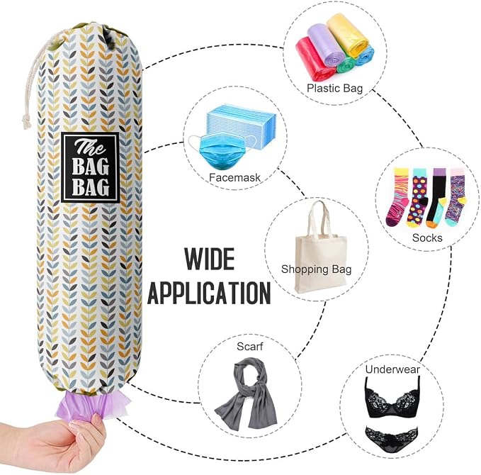 E-1 Leafage Grocery Bag Holder & Organizer - Wall Mount Plastic Bags Storage Container Dispenser - Kitchen Gifts For Women, Family & Friends - Image 4