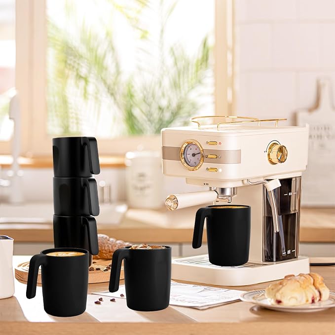 Homienly Unbreakable Coffee Mug Set - 6 Wheat Straw Reusable Cups | Dishwasher Safe Drinking Glasses | Alternative to Plastic Mugs & Glass Cups 16 oz for Camping, Kitchen (Black) - Image 7