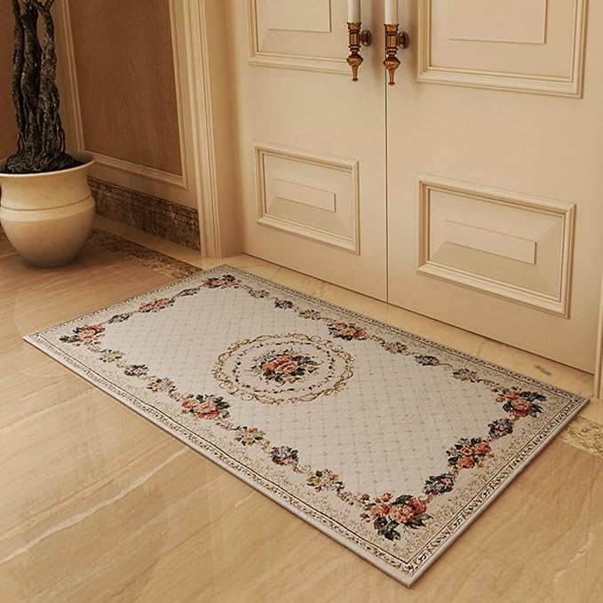 Luxury Soft Rustic Floral Area Rugs Washable Elegant Non Slip Accent Floor Rugs Carpet for Bedroom Kids Play Mat, 55'' x 35'', Rural Flower by Ukeler