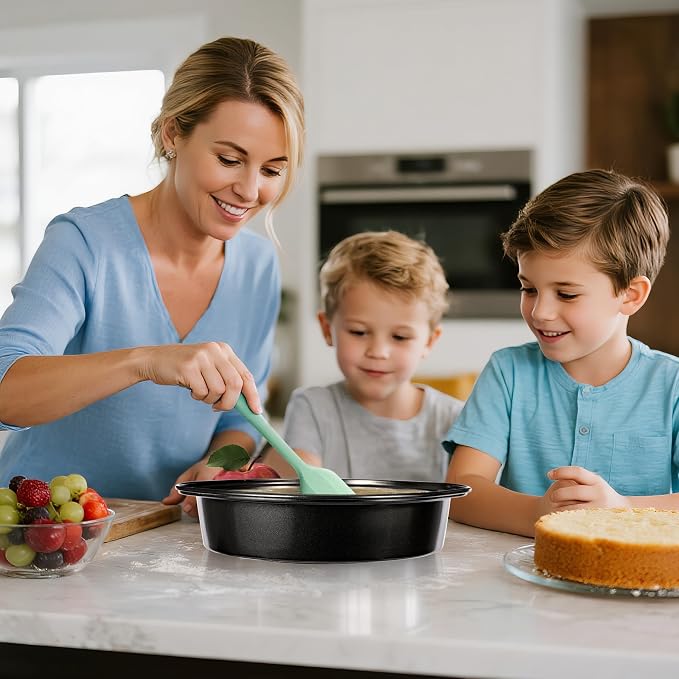 8 Inch Cake Pan, Nonstick 4 Pack Round Cake Pans with 100 Parchment Paper | Cake Pans 8 Inch for Birthday Christmas, Sturdy Circle Cake Pan Sets with Handle for Baking Layer Cakes, Dishwasher Safe - Image 9
