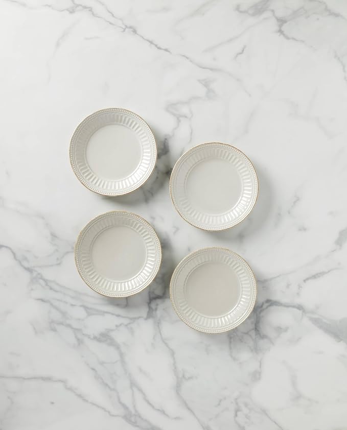 LENOX 895720 French Perle Groove Dessert Plates, Set Of 4, White - Image 2