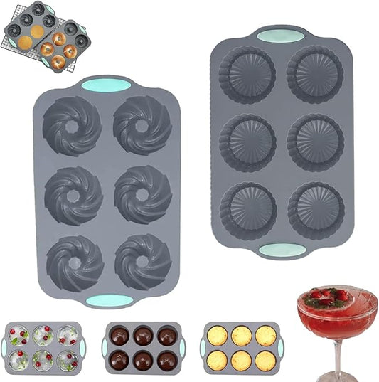 Christmas Wreath Ice Mold Silicone Tray - 6 Hole DIY Holiday Baking Pan for Festive Drinks, Chocolate Making - Easy Release & Clean, Cold & Heat-Resistant Reusable for DIY Crafts, Desserts (Style15)