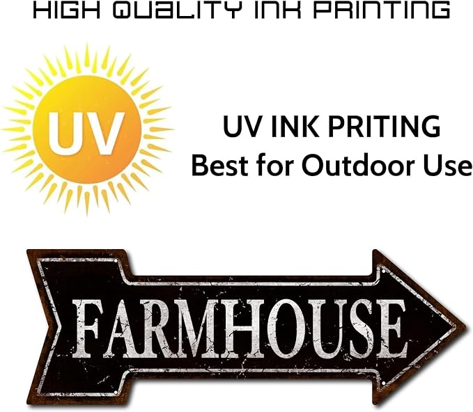 Mukuko Farmhouse Wall Decor - Farmhouse Sign 6" x 18" - Arrow Tin Metal Sign Wall Decor for Living Room, Home Sign Wall Decor, Country Decor for Home, Signs for Home Wall Decor - Image 4