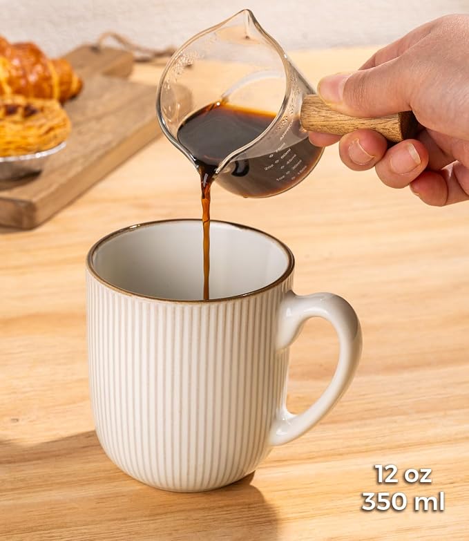 GBhome Ceramic Coffee Mugs Set of 6, 12oz Handmade Ceramic Coffee Mugs Set with Gradient color for Latte/Tea/Beer/Hot Cocoa, Dishwasher & Microwave Safe - Image 3