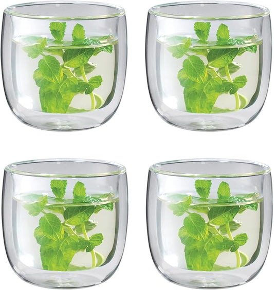 ZWILLING Sorrento 4 -pc Double-Wall Glass Tea Cup Set, 8.1-oz, 240ml by Zwilling