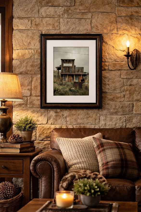 Craig Frames 20x24 Walnut Wood Picture Frame, Matted to 16x20 | Shatter resistant acrylic, white mat included, gallery wall decor, made in the USA - Image 3