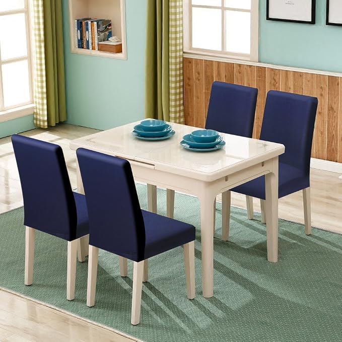 Fuloon Dining Chair Slipcover, Stretch Parson Chair Protector for Home | Solid Deep Blue, Set of 6, Super Fit, Stretch, Removable, Washable, Suits for Hotel, Dining Room, Ceremony, Banquet Party - Image 7
