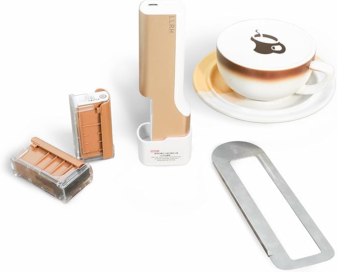 LLRH Latte Art Food Printpen DIY Image for Coffee Beer Cocktails Macaron Cookie, Bluetooth, for Home, Small Shops (Black)