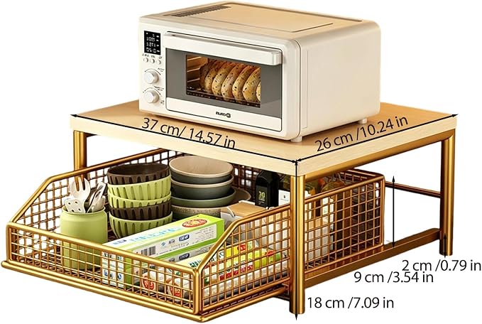 Sakerplus Coffee Pod Holder with Drawers (Gold) | Coffee Pod Organizer and Coffee Pod Storage for Countertop, Metal Basket Coffee Pod Drawer Organizer for Kitchen, Office - Image 2