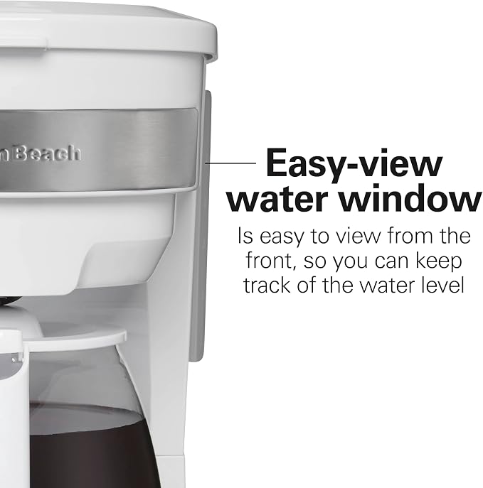Hamilton Beach 12 Cup Programmable Drip Coffee Maker | Regular & Bold Brew Options | Auto Pause and Pour | Glass Carafe | White | 46294J - Image 8