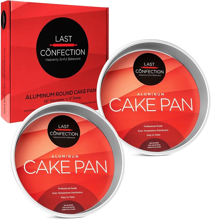 10 x 2 Inch Round Cake Pans, Set of 2 Anodized Aluminum Cake Pans Baking Tins - Image 6