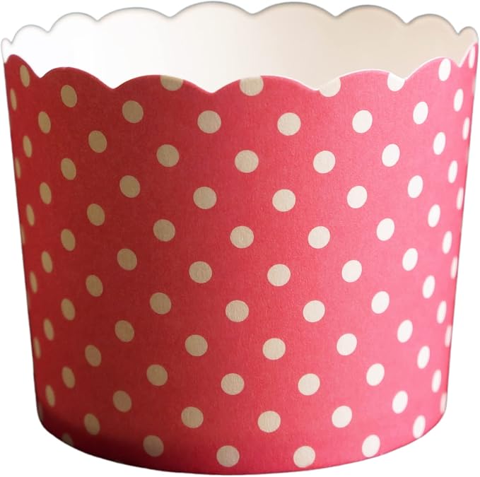 Paper Baking Cups (Polka Dots), Greaseproof Disposable Cupcake Liners (Pink, Large Cups (50-Pack)) - Image 3