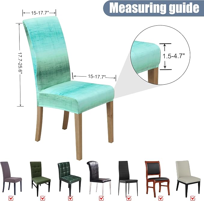Dining Chair Covers, Stretch Seat Covers, Washable Furniture Protector | 4 Pack, Washable, Stretch Fit, Soft, Non Slip, Dining Chair Covers, Seat Protector, Furniture Cover,Easy Clean - Image 5