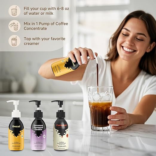 Syrup Pump for Javy Coffee Concentrate 6fl, Syrup Dispenser Pump for Cold Brew Coffee, No Drip Pouring, Replace Measuring Spoon for Consistent Dispensing (6Pcs)