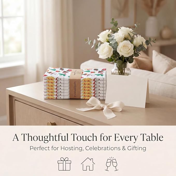 Urban Villa Cloth Napkins Cotton 20x20 (Set of 12) Xmas Print - Image 9