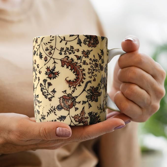Maison d' Hermine Coffee Mug with Handles Tea Cups (15 Ounce, Pack of 1) | Fine Bone China Coffee Mugs for Hot Beverages Cappuccino Latte Home Restaurant Hotel Spring Summer -Lakshmi - Arum - Image 6