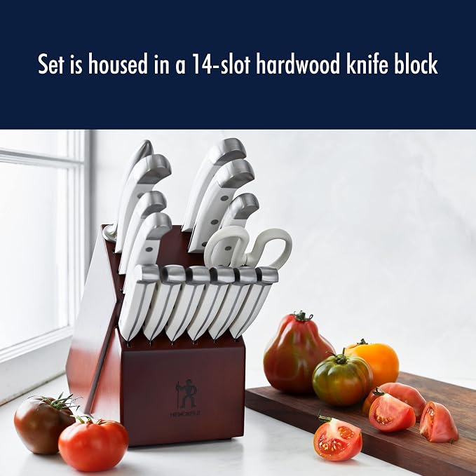 Henckels Statement 15-Pc Knife Set, Razor-Sharp, German Engineered, White | Informed by 100+ Years of Mastery. Dishwasher safe, Comfortable Grip Ideal for Everyday Cooking. High Quality Stainless Steel - Image 4