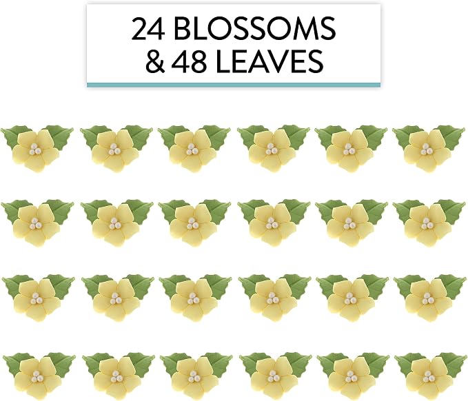 Global Sugar Art 24-Count Mini Yellow Edible Flowers Cake Decorations | Mini yellow edible flowers, mini edible flowers cake decorations, yellow edible flowers, edible blossoms, gum paste flowers - Image 3