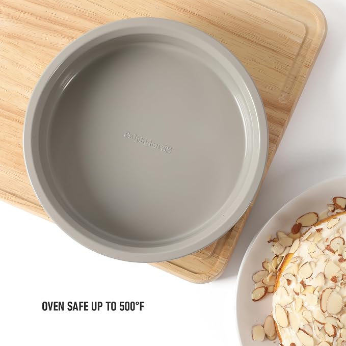Calphalon Legacy 8 Inch Round Cake Pan, PFA Free Nonstick Bread Pan Bakeware, Heavy Gauge Steel Baking Dish for Even Heating, Oven Safe Round Baking Pan for Cakes, Brownies, Bread - Image 7