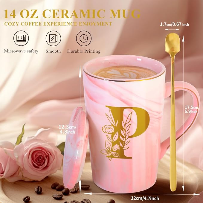 Personalized Ceramic Coffee Mug with Lid Tea Cup Women Teacher Coworker Assistant Principal Christmas Paraprofessional Administrative Professional It Hr Admin Day French Nursing Spanish Swim Latin,P - Image 4