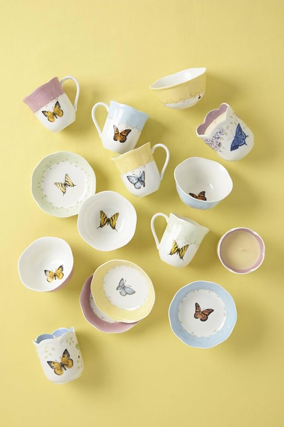 Lenox Coffee Mug Set, Butterfly Meadow Colors 4-Piece Mug Set, Service for 4, White Porcelain Mugs, 10 Oz Capacity, Microwave & Dishwasher Safe, Ceramic Mugs, Coffee Cups, Tea Cup (Assorted, 4 Piece) - Image 6