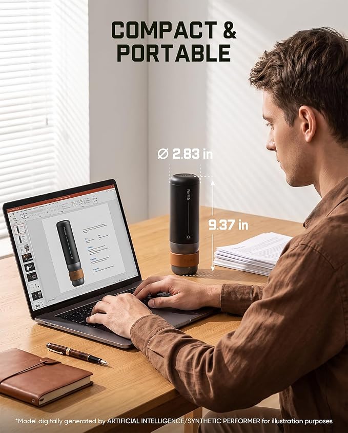 Fanttik Cafein 11 Portable Coffee Machine, 20 Bar Coffee Maker with USB-C | Portable&Compact, 135s Rapid Heating, Golden-Cup Extraction, IP65, 4500mAh*3, Travel, Fishing, Hiking, Party, Gym,Office - Image 2
