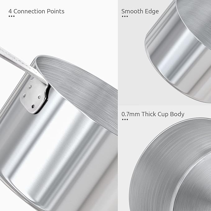 Measuring Cups and Spoons Set: U-Taste 18/8 Stainless Steel 10 Pieces Stacking Kitchen Baking Cooking Food Measure Set 5 Cups 5 Spoons with Strengthened Weld Joints (Multicolors, Upgraded Version)