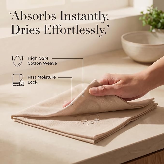 Urban Villa Cloth Napkins Cotton 20x20 (Set of 12) Taupe - Image 3