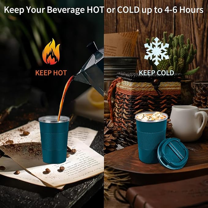 Insulated Travel Coffee Mug, Stainless Steel Coffee Cup with Leakproof Lid | Double-wall insulation keeps drinks hot or cold for hours, with a leakproof lid and portable stainless steel design - Image 6