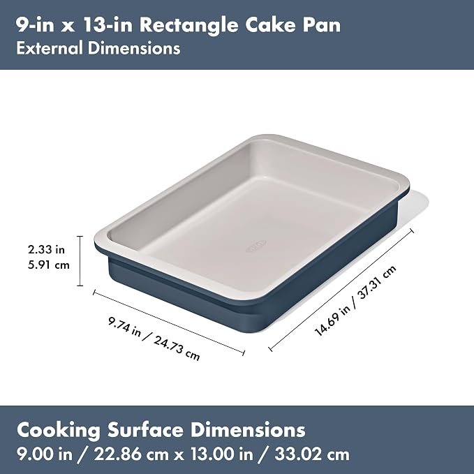OXO Good Grips Non-Stick Pro Ceramic Coated Metal Bakeware 9” x 13” Cake Pan – Storm Blue - Image 7