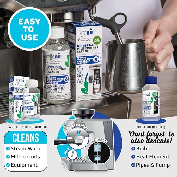 Universal Milk Frother Cleaner 200ml - For Milk Circuits, Steam Wands & Equipment - 7 Doses - Just Add Water