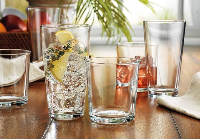 Glaver's Drinking Glasses Set of 8 Mixed Glassware Set, 4 Highballs 17 Oz., 4 Whiskey Glasses 13 Oz., Great For Cocktail Whisky and other Beverages. Dishwasher Safe. - Image 8