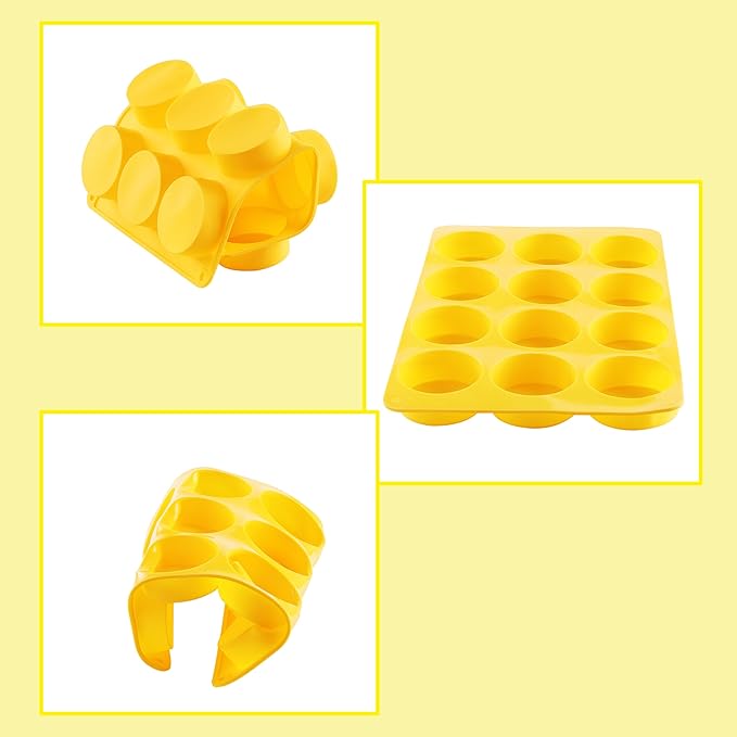 2PCS Silicone Cookie Chocolate Molds, Vituer 12-Cavity Round Silicone Baking Mold for Oreo, Candy, Chocolate, Cookie, Mini Cake and Jelly, Dishwasher Safe (Red+ Orange)