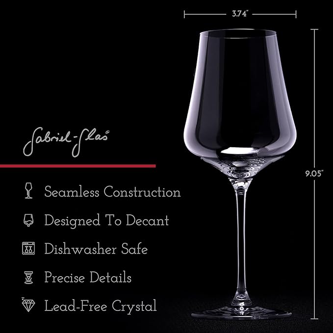 Gabriel-Glas StandArt Crystal Wine Glasses, Set of 4 with Gift Boxes - Premium, Universal Wine Glass for Red and White Wine - Dishwasher Safe, Lead-Free, 16 oz. - Image 2