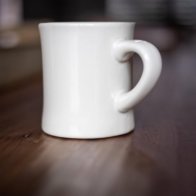 COLETTI Diner Coffee Mugs — Restaurant Coffee Mugs, Retro Coffee Mug – Sturdy & Heavy Diner Mug – Nostalgia in Every Sip [White, 11 oz, Set of 6] - Image 5