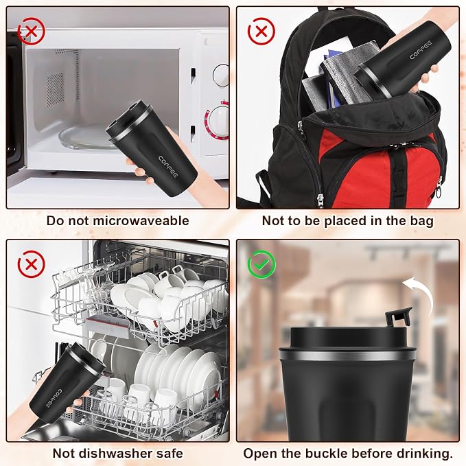 MOMSIV 17oz Travel Coffee Mug, Insulated Coffee Cup with Leakproof Lid | 6-Hour Heat Retention, 360°Leak proof, Vacuum Stainless Steel Double Walled, BPA-free, Reusable And To Go Coffee Mug - Image 7