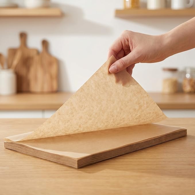 150pcs Greaseproof Parchment Paper Non Stick Baking Sheet 13.8x9.8 Inch Rectangle Paper Liner for Air Fryer Baking Fish Sticks Bread with Splatter Protection - Image 4