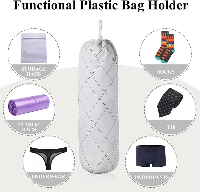 Plastic Bag Holder, Wall Mount Plastic Bag Organizer Dispenser, Heavy Duty Grocery Bag Storage Holder for Home Kitchen Camper - Image 4