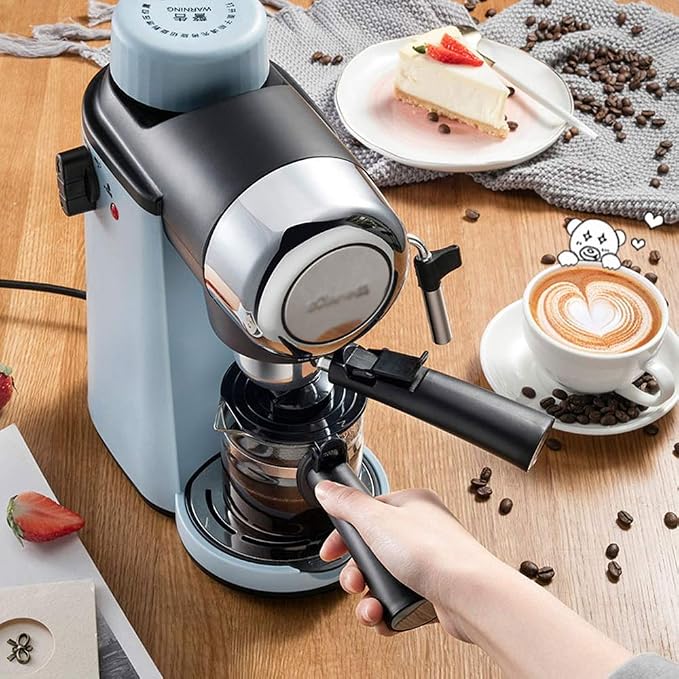 Espresso Coffee Machine Semi-automatic Maker Cappuccino Moka Bulid-in Milk Frother 220V 50HZ Steam - Image 3