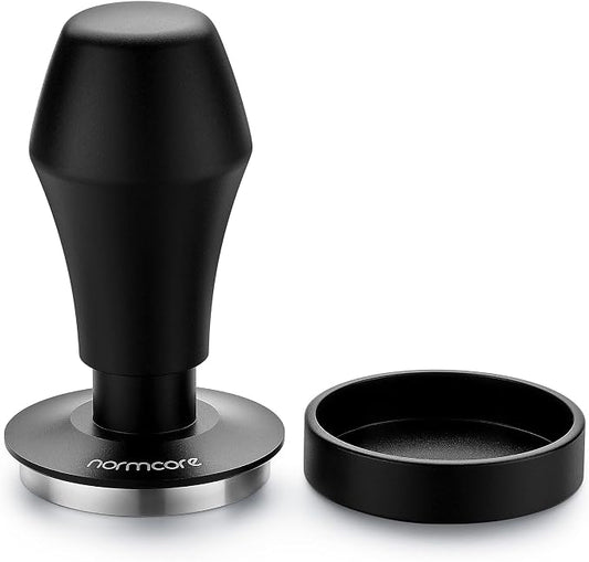 Normcore Coffee Tamper 51.5mm - Spring-loaded Tamper - Barista Tools - Barista Tools - Barista Coffee Tamper with Anodized Aluminum Tamper Stand Holder - Stainless Steel Flat Base by NORMCORECOFFEETOOLS