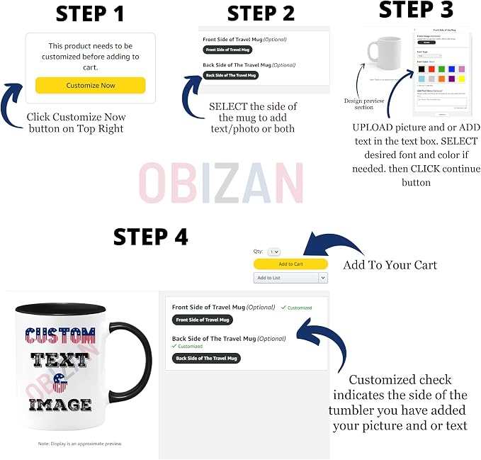 Custom Coffee Mug with Photo, Text, or Logo | Personalized Ceramic Mug 11oz | Customizable Gift for Men, Women | Unique Gift for Birthdays, Holidays, Christmas | White - Black - Image 9