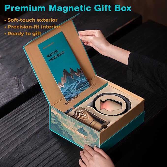 Premium Japanese Matcha Set, Complete 9-Pcs Ritual Kit – Presented in Luxury Magnetic Gift Box, Perfect for Gifting or Self-Care