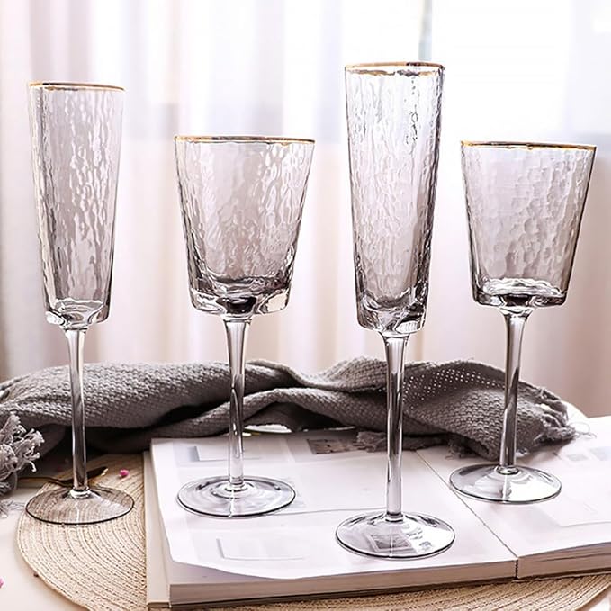 GANAZONO Stylish Golden Glass Sparkling Wine Cup for Wedding Toasting and Party Supplies, Elegant European Style Glassware with No Discoloration for Storing Whiskey - Image 5