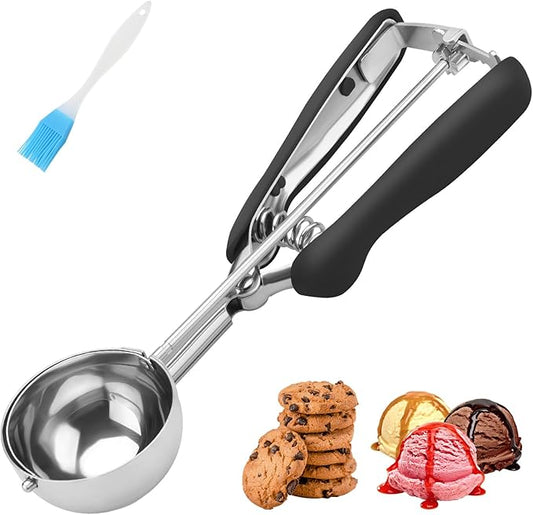Large Cookie Scoop 3 Tablespoon, Size #20 Dough Scoops for Baking, Trigger Ice Cream Scooper, Stainless Steel Portion Scoop for Jumbo Cookies, Pancakes, Cupcakes, Meatballs